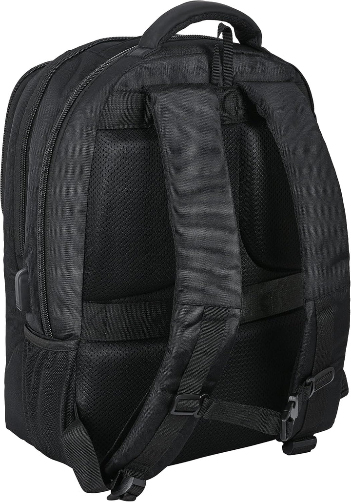 SAFTA Laptop-Rucksack mit Tasche für Tablet und USB-Anschluss, 300 x 160 x 430 mm, Schwarz