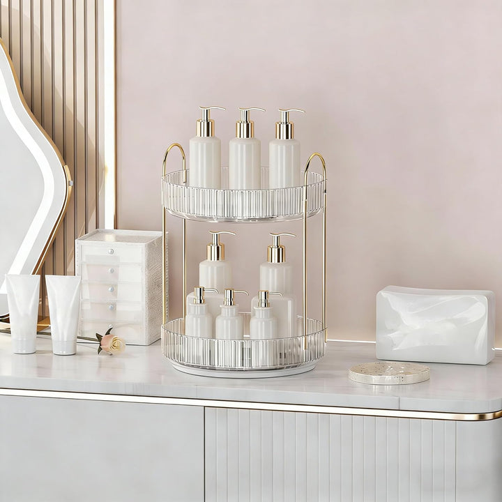 Make Up Organizer, 360° Drehbar Grosse Kapazität Kosmetik Organizer, Multifunktionaler Kosmetik Aufb