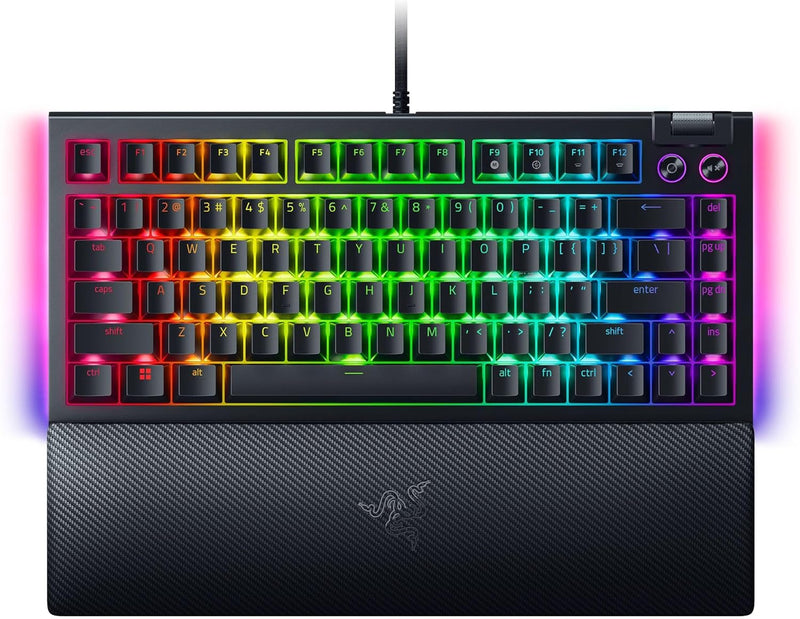 Razer BlackWidow V4 75% - Mechanische Gaming-Tastatur mit Hot Swap (Kompaktes 75-%-Layout, Unterbode