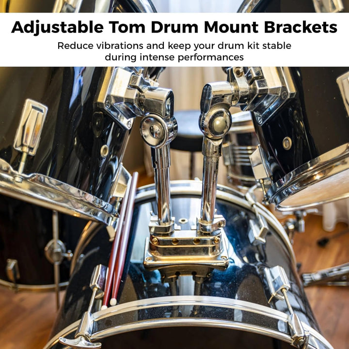 2 PCS Tom Drum Brackets, Tom Mount Holder Arm, Verstellbarer Tom Halter, Stabiler Metall Tom Drum Er