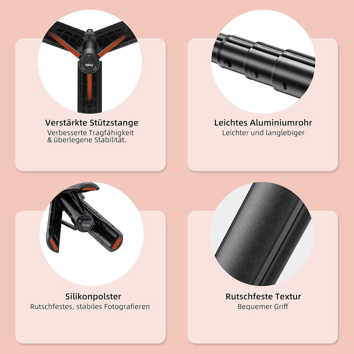 Vkesen Mini Stativ mit Teleskop Pole für Action Cam, Stativ Halterung für Action Camera, Reise Selfi