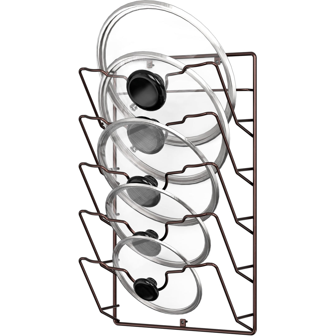 Simple Houseware Topfdeckelregal zur Wandmontage, 24,1 cm B x 11,4 cm T x 44,2 cm, Bronze-Finish, Br
