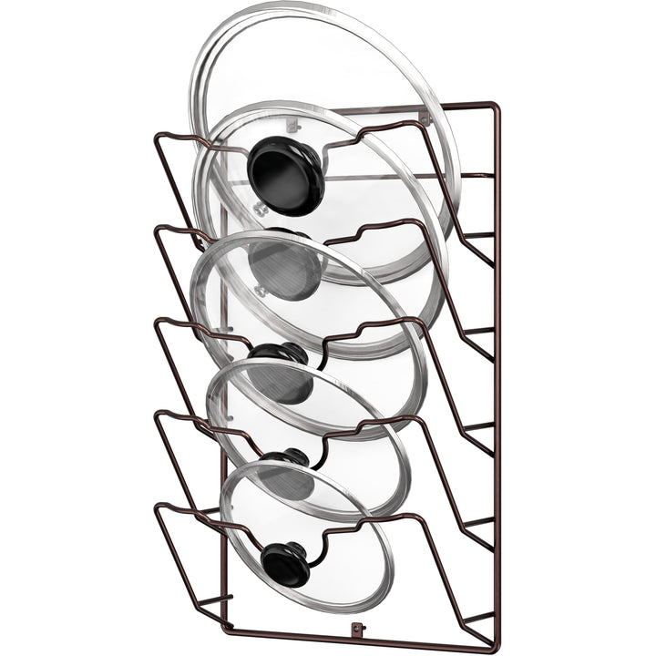 Simple Houseware Topfdeckelregal zur Wandmontage, 24,1 cm B x 11,4 cm T x 44,2 cm, Bronze-Finish, Br