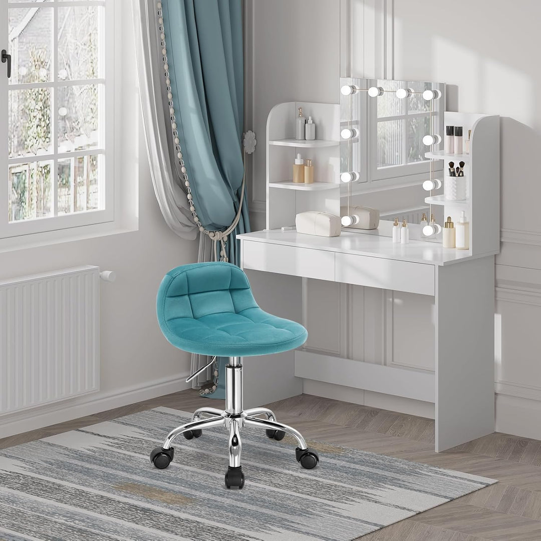 WOLTU Bürohocker mit Rollen, Schminktisch Stuhl höhenverstellbar, Rollrocker mit niedriger Rückenleh
