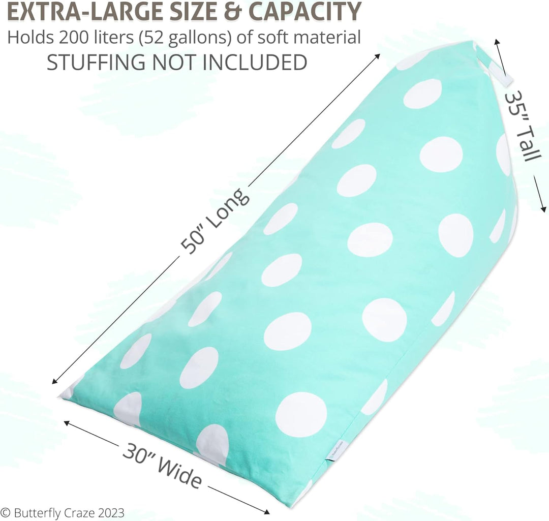 HEYOMART Butterfly Craze Stuffed Animal Storage Bean Bag Chair – Stuff ‘n Sit Toy Bag Floor Lounger