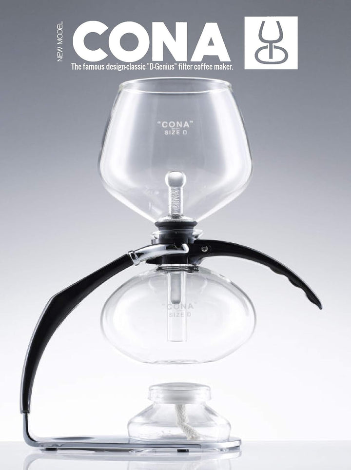 CONA Coffee Maker, 2022 'Size D-Genius All-Glass' für 6-8 Tassen oder