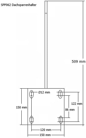 VANA SPP062, Stahl, 1-Stück, weiss, Dachsparrenhalter für Markisen, Adapter für Deckenmontage 150x51