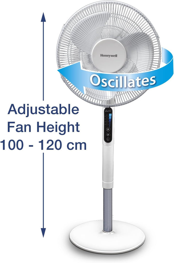 Honeywell Advanced QuietSet Oszillierender Standventilator (5 Geschwindigkeitseinstellungen, Timer-F