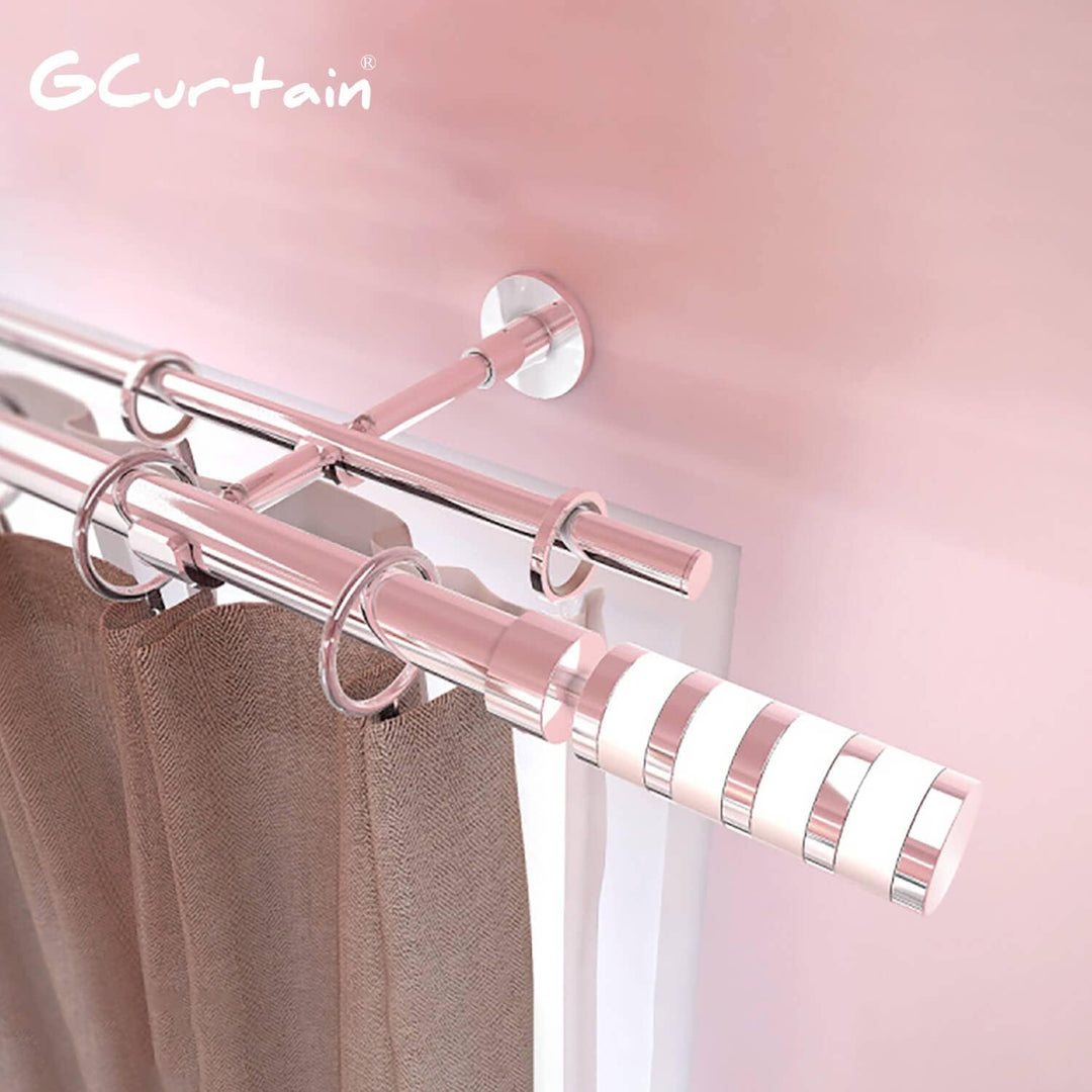 GCurtain Gardinenstange Vorhangstange Doppelstangen Set Ausziehbar Leicht zu Installieren Hochbelast