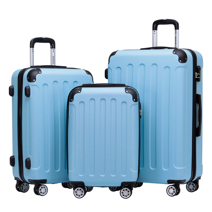BEIBYE- Hartschalenkoffer Koffer Trolley Rollkoffer Reisekoffer Zahlenschloss 4 Zwilings-Rollen (Gla