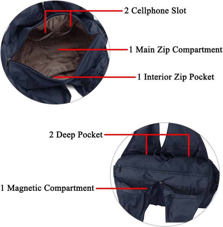 Shoulder Bag for Women, Waterproof Shopping Lightweight Work Purse and Handbag Travel Tote Oxford Ny
