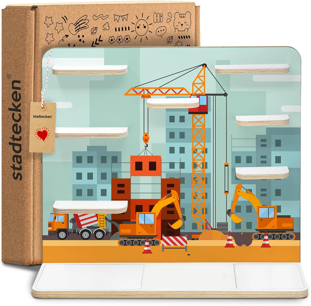 stadtecken Holzregal passend für Toniebox 2 I Geeignet für ca. 50 Tonies I Perfekte Aufbewahrung im