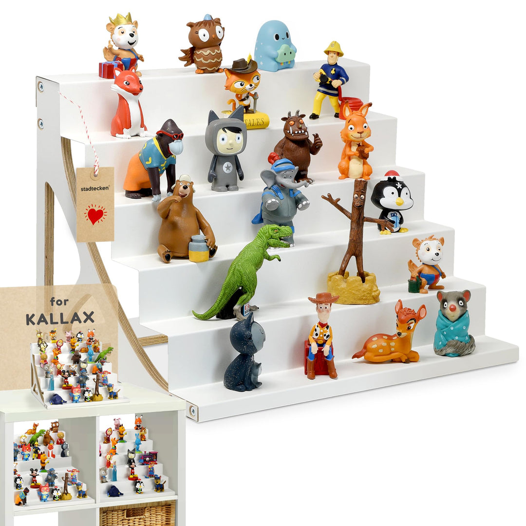 stadtecken® Magnetisches Regal für Musikbox-Figuren – Passend für Kallax und mehr | Optional mit Pla