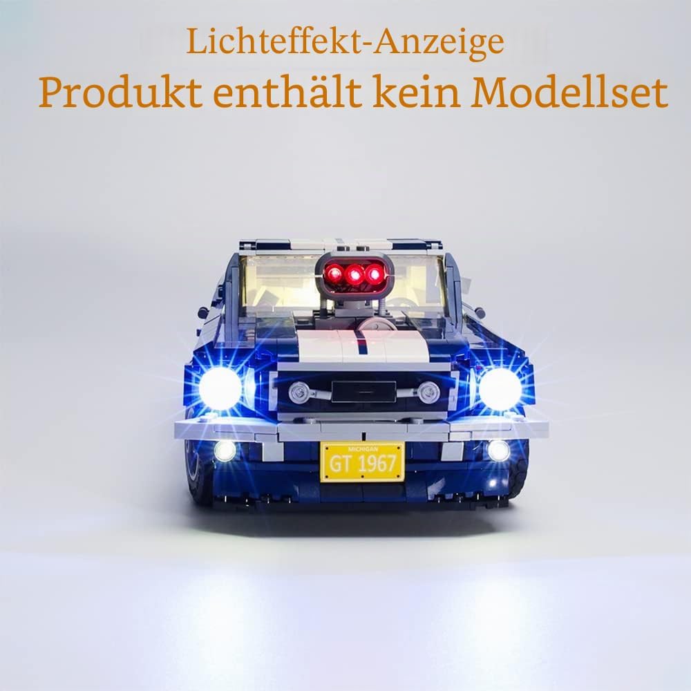 GEAMENT Verbesserte Version Blocks LED Licht-Set für Creator Expert Ford Mustang Car Building Model