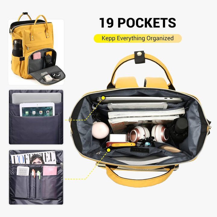 LOVEVOOK Laptop Rucksack Damen 15,6 Zoll, Wasserdicht Schulrucksack Mädchen Teenager Schultasche mit