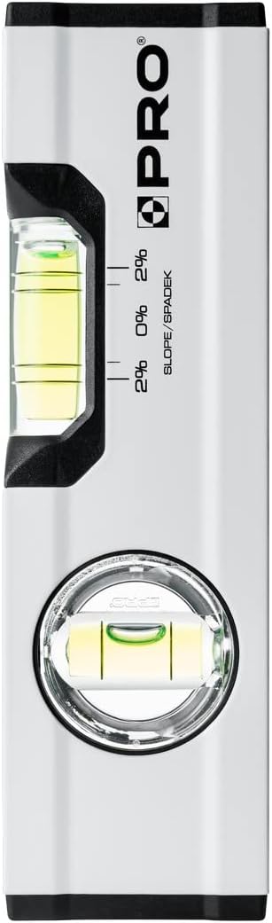 PRO600 Mini Wasserwaage 17cm mit 2% Gefälle - Ergonomischen Profil und ERS+ (Easy Reading System) Pr