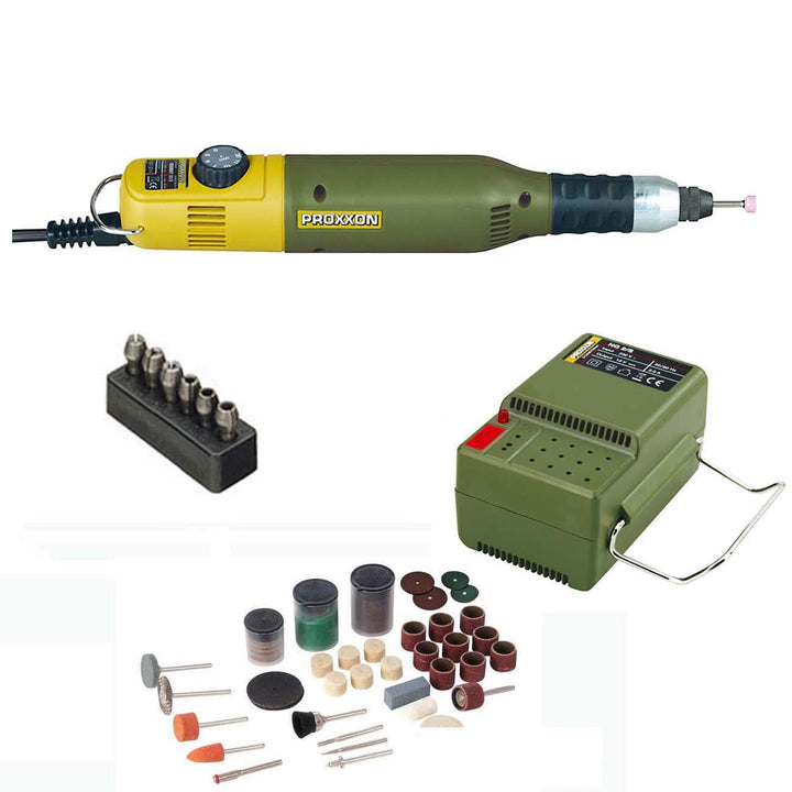 PROXXON MICROMOT Multitool 60 E (Nachfolger 50 E) Set mit Drehzahlsteuerung - inklusive Netzgerät, S