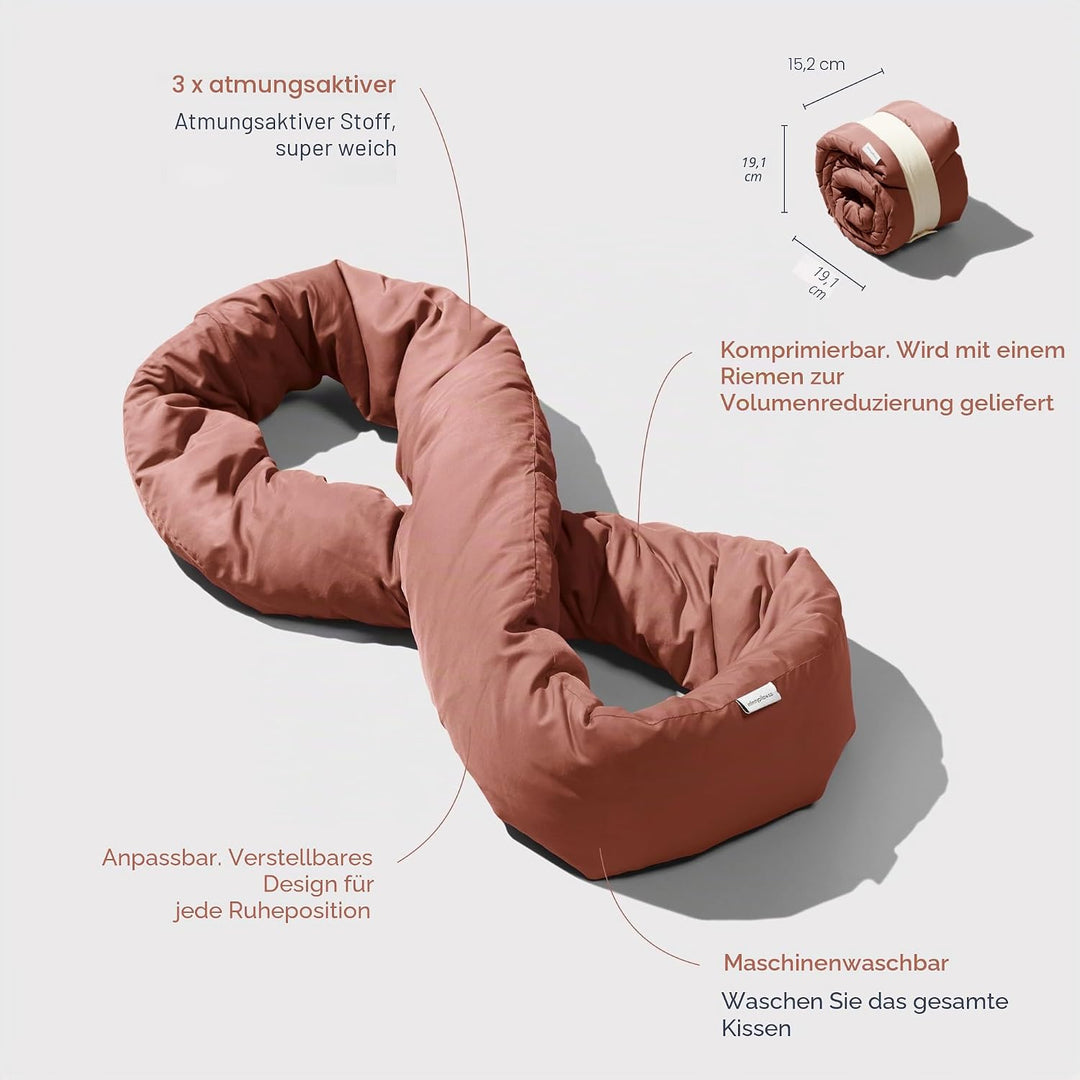 Huzi Design Infinity Pillow - Reisekissen Nackenkissen Ideal für Reise Büro Entwurf Weiches Nackenst