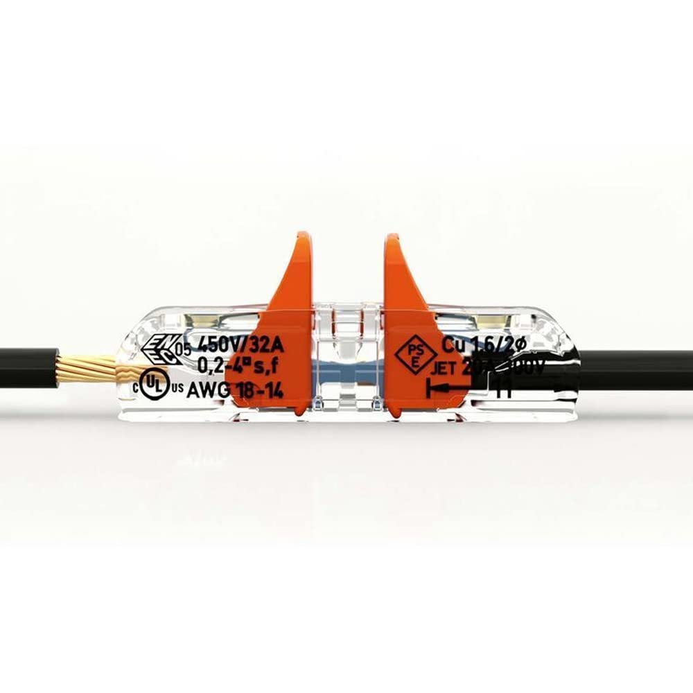 WAGO 2-Leiter Durchgangs-Verbinder mit Hebel 221-2411 | Nennquerschnitt: 4 mm², mit Hebel, 60 Stück,