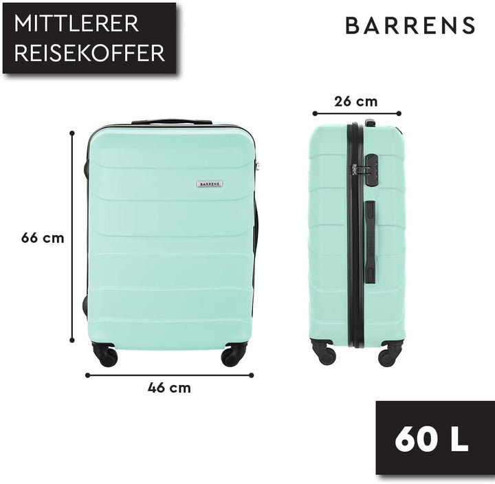 BARRENS Mittel Koffer | Aufgabegepäck | 66x46x26 cm | 60 L | Hochschlagfestes ABS-Material | Chiffri