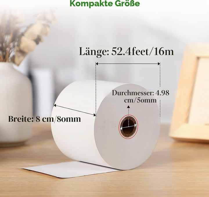 MUNBYN Premium 10 Stk. Thermopapier 80 * 50mm kassenrollen thermorollen bonrollen Thermo bonpapier T