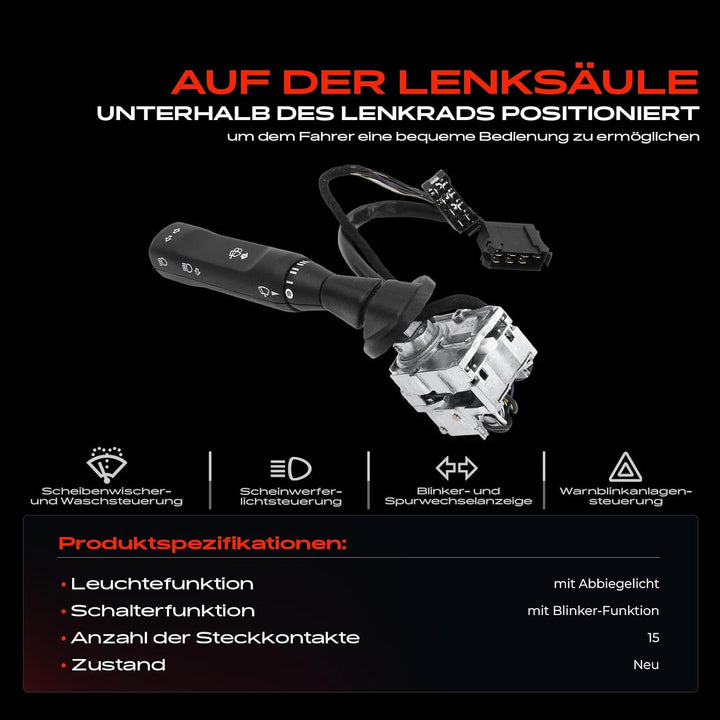 Frankberg Kombischalter Lenkstockschalter Vorne Kompatibel mit T2/LN1 Kasten Pritsche/Fahrgestell Tr