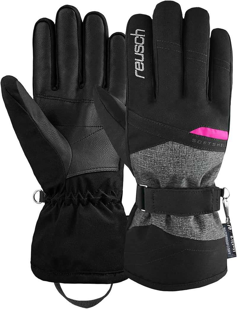 Reusch Damen Fingerhandschuhe Hellen R-TEX XT 7771 Blck/Blck Melang/Pink Glo 8, 7771 Blck/Blck Melan