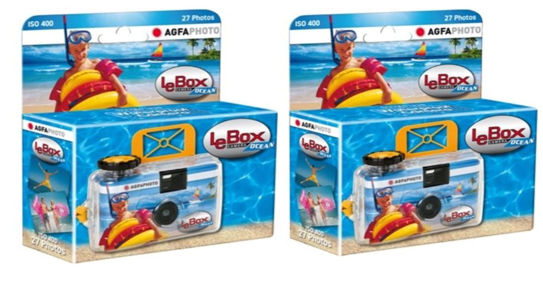 AgfaPhoto LeBox Ocean Einwegkamera wasserdicht (2-er Set bis zu 54 Aufnahmen)