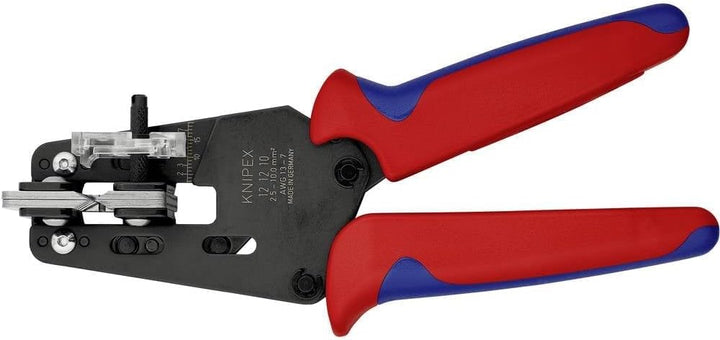 Knipex Präzisions-Abisolierzange mit Formmessern brüniert, mit Mehrkomponenten-Hüllen 195 mm 12 12 1