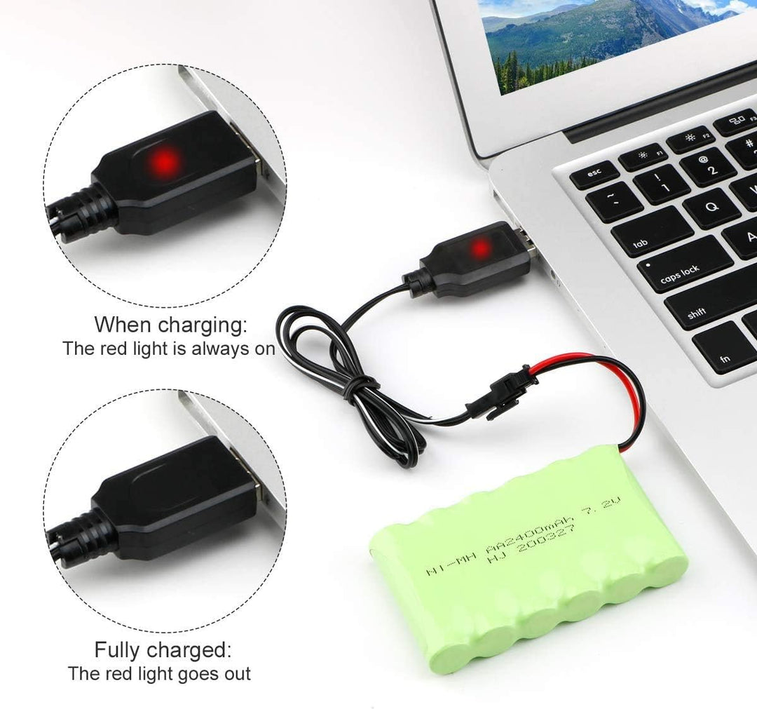YUNIQUE Deutschland 1 Stück wiederaufladbare Batterie 7,2 V 2400 mAh NI-MH AA mit SM-2P 2Pin Plug un