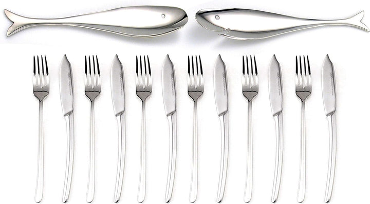 Franquihogar Trento 14-teilig Fischbesteckset aus Edelstahl. Geschenkverpackung