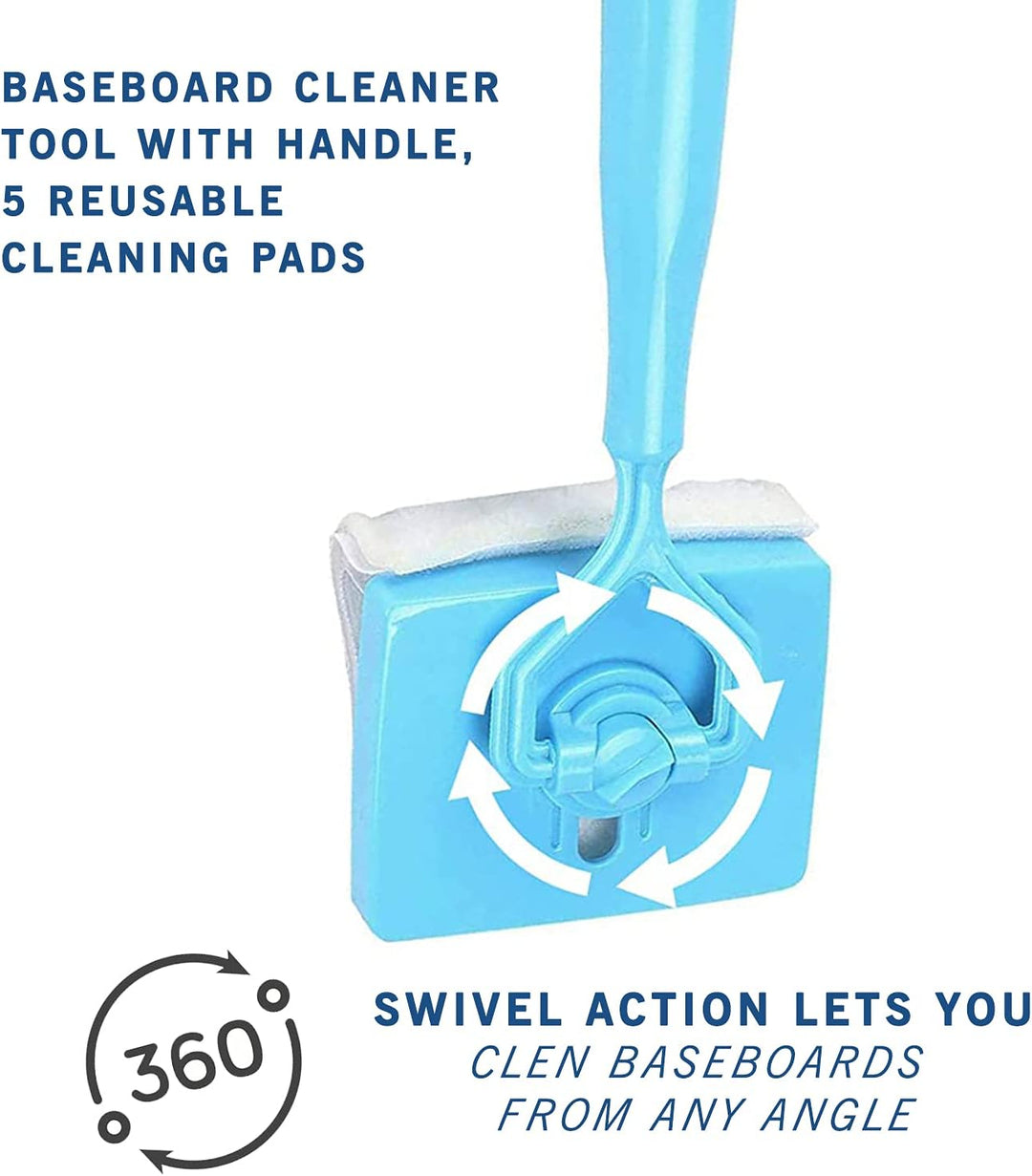 A7V8-1PC No-Bending Mop Bodenleistenreiniger Werkzeug Langer Griff Verstellbare Sockelleiste Formwer