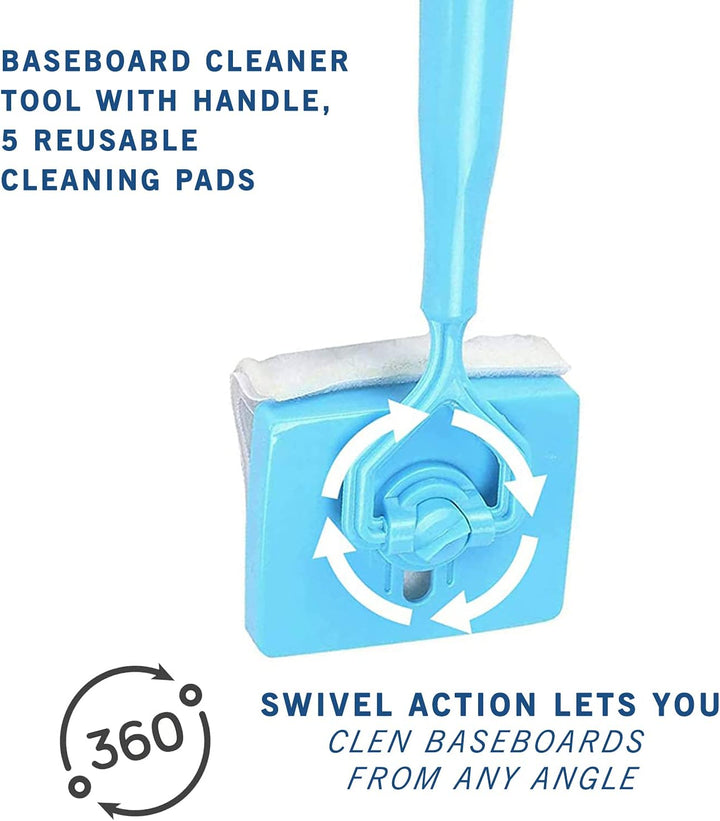 A7V8-1PC No-Bending Mop Bodenleistenreiniger Werkzeug Langer Griff Verstellbare Sockelleiste Formwer