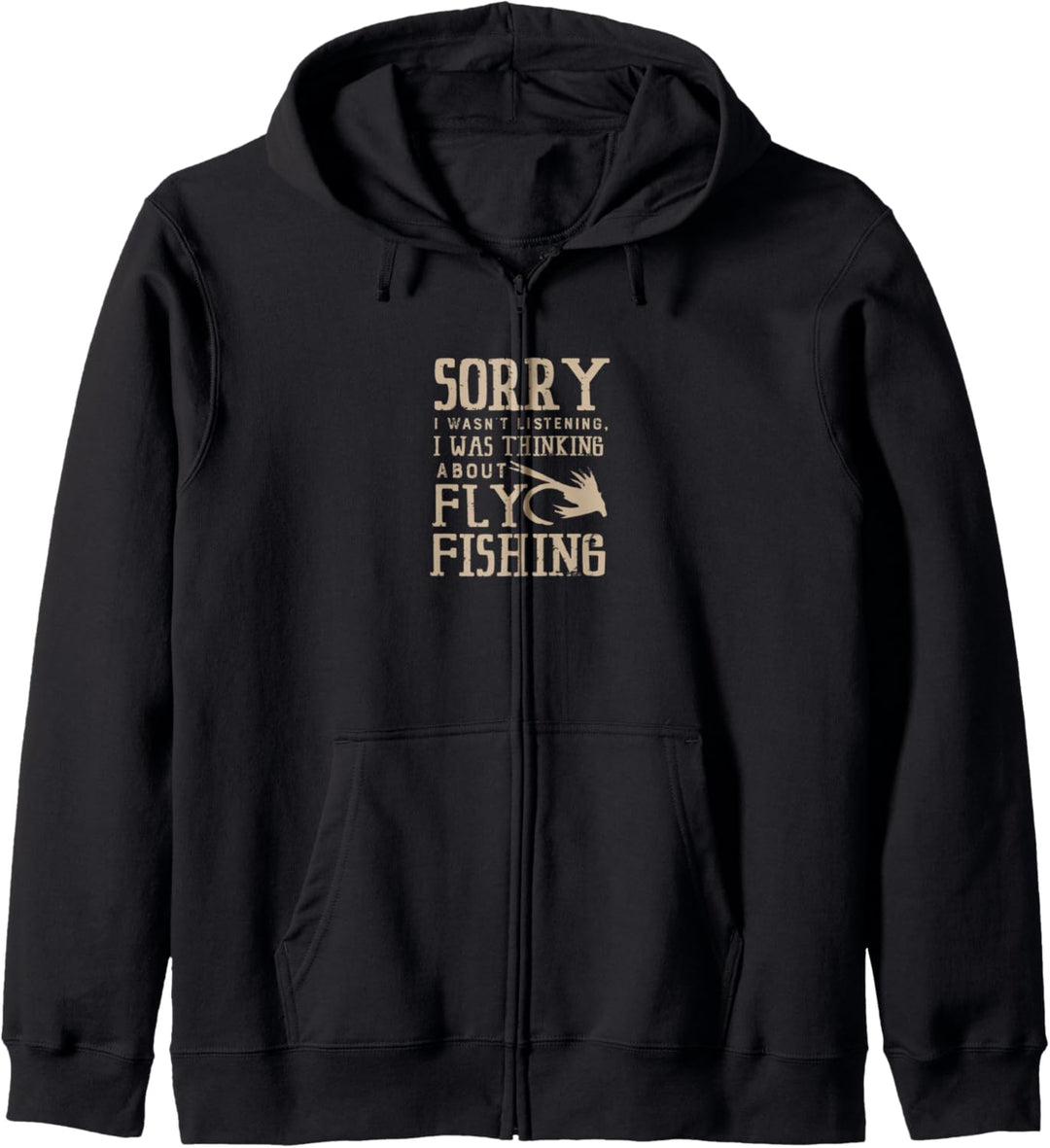 Nachdenken über Fliegenfischen Angler Hobby Kapuzenjacke