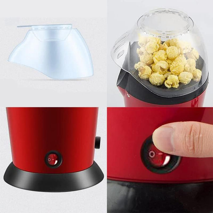 Retoo Popcornmaschine ohne Fett & Öl 900 Watt, Heissluft Popcorn Maker, Gesunder Snack, Fettfrei & Ö