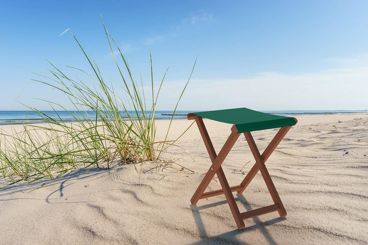 Erst-Holz Klappbarer Gartenstuhl X-Stuhl dunkel mit grünem Stoff V-10-216-04, Stühle:Einzelstück mit