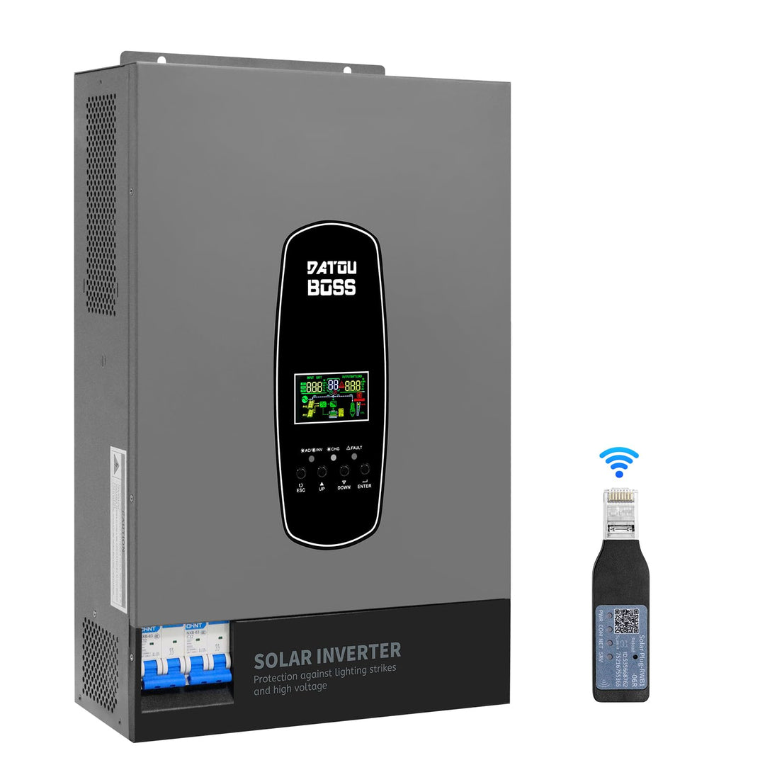 DATOUBOSS 6200W Hybrid Solar Wechselrichter 48V, Reiner Sinus, PV-Array bis 8500W, PV-Inverterleistu