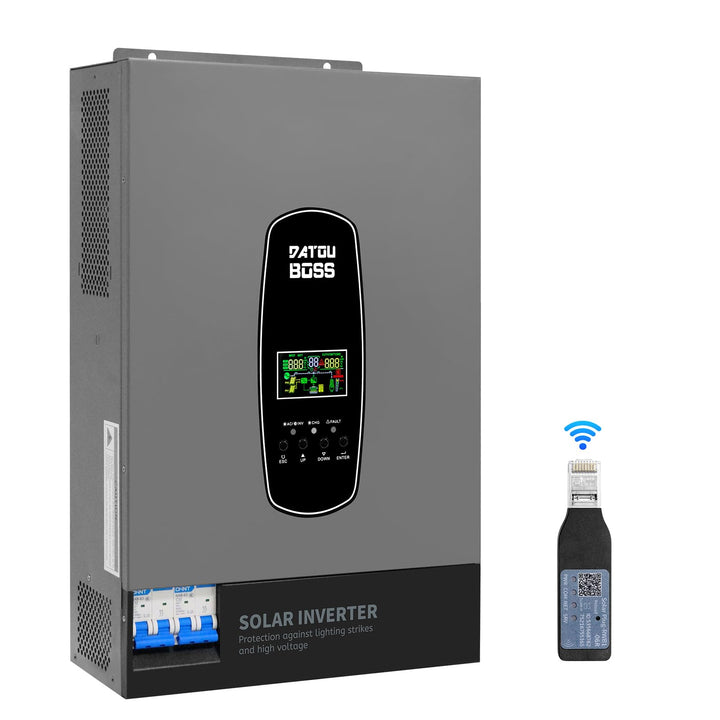 DATOUBOSS 6200W Hybrid Solar Wechselrichter 48V, Reiner Sinus, PV-Array bis 8500W, PV-Inverterleistu