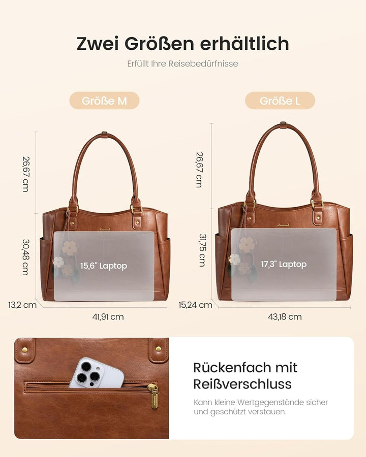 LOVEVOOK Laptoptasche Damen 15,6 Zoll, Arbeitstasche Shopper Tasche Handtasche Gross, Elegant Lehrer