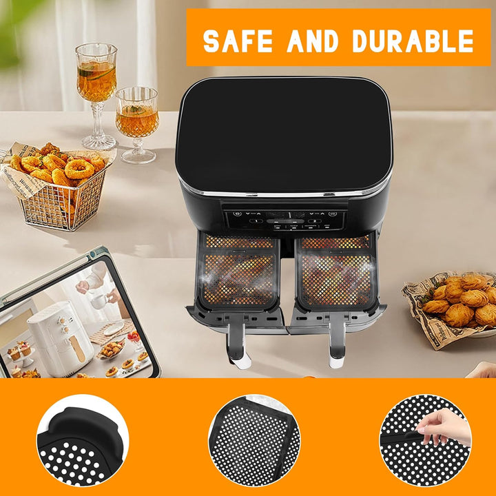2 Stück Airfryer Fett Spritzschutz,Airfryer Silikon Spritzschutz,Spritzschutz für Ninja Heissluftfri