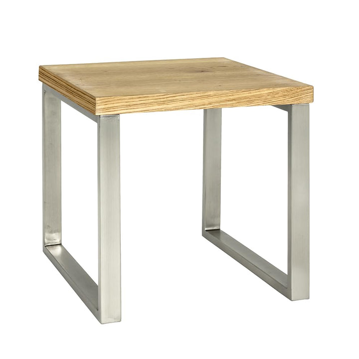 HAKU Möbel Beistelltisch, Echtholzfurnier, edelstahloptik-eiche, B 45 x T 50 x H 45 cm