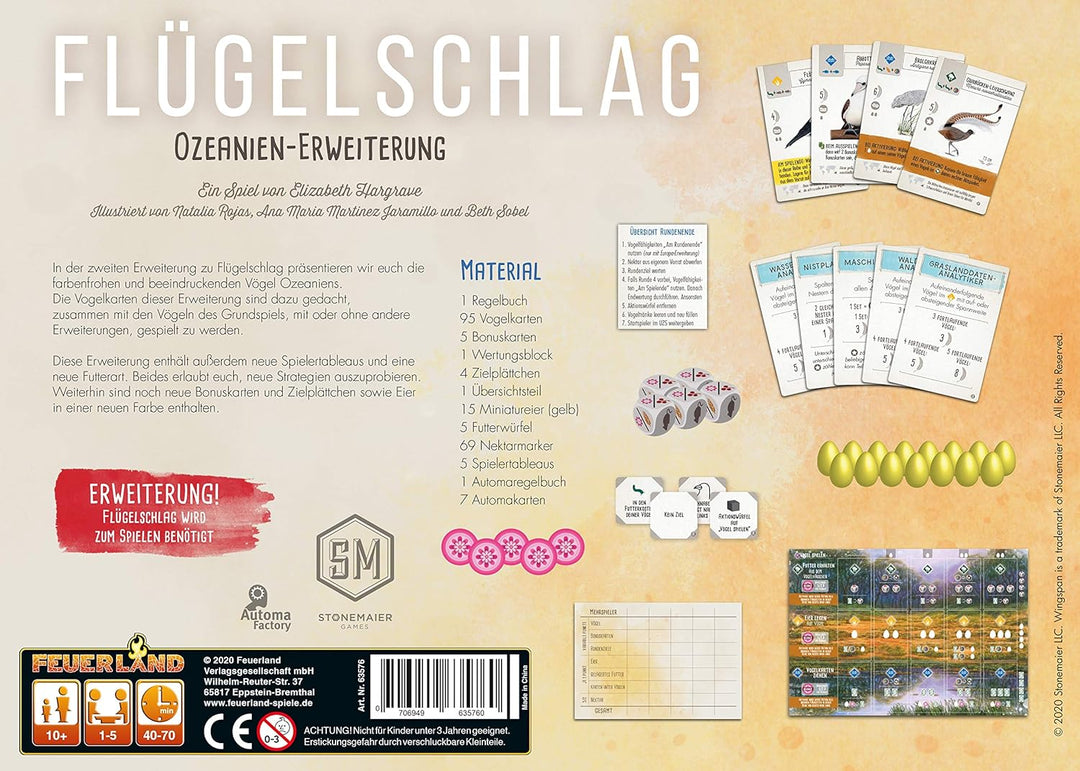 Feuerland Spiele 104-146-901 63558 FLÜGELSCHLAG Brettspiel Deutsche Edition - Kennerspiel des Jahres