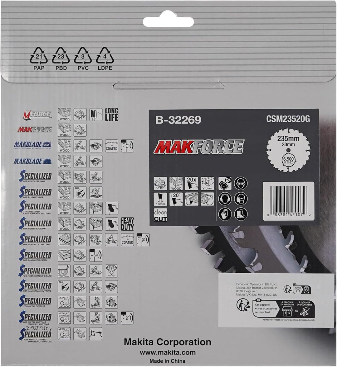Makita MakForce Saegeblatt, 235 x 30 mm, 20Z, B-32269