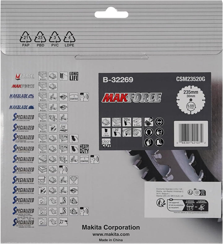 Makita MakForce Saegeblatt, 235 x 30 mm, 20Z, B-32269