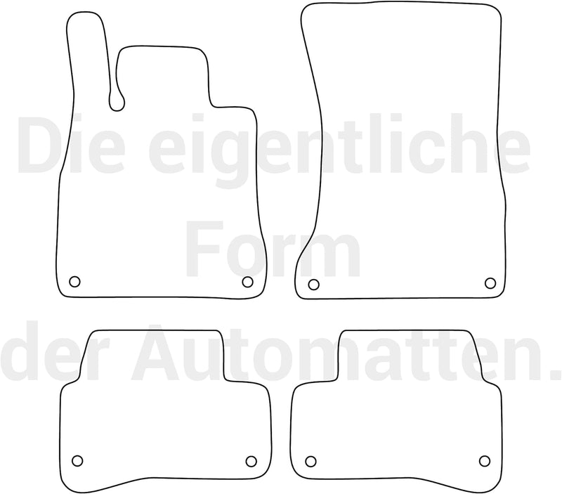 moto-MOLTICO Fussmatten Auto Velours Autoteppiche Schwarz Automatten Set 4-teilig passend für Merced