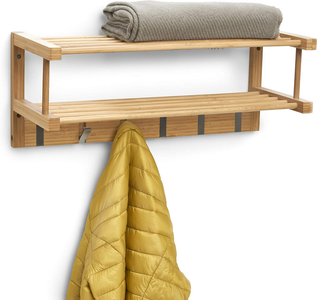 Zeller Wandgarderobe 60 x 24 x 24 cm, Bamboo