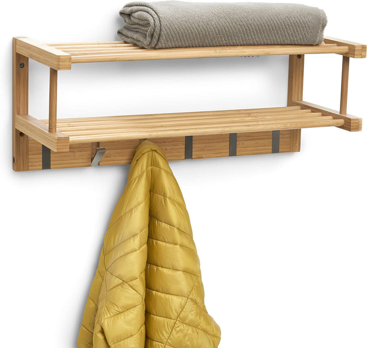 Zeller Wandgarderobe 60 x 24 x 24 cm, Bamboo