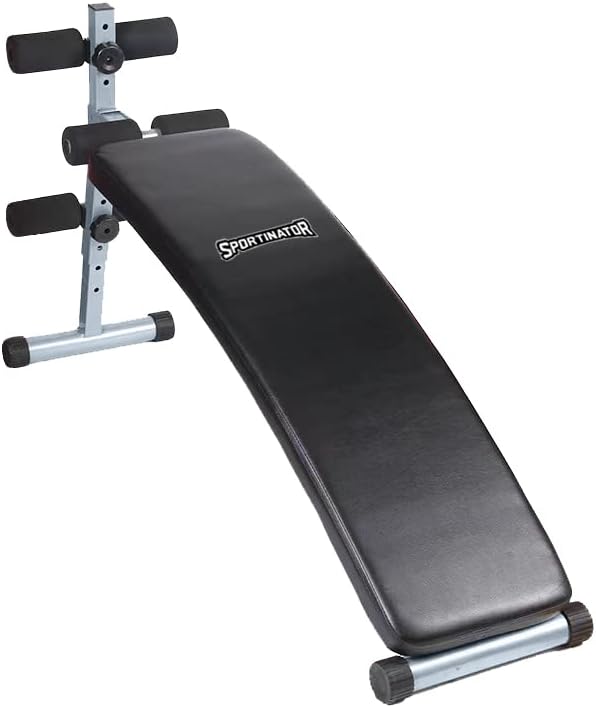 SPORTINATOR® Sit Up verstellbare Trainingsbank mit abwischbarem Kunstlederbezug, drei Halterungen, i