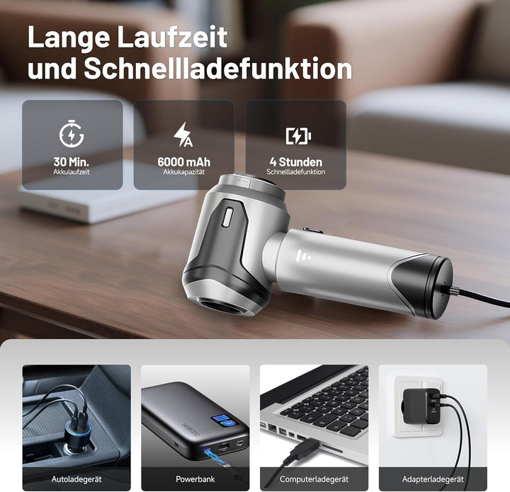 Handstaubsauger - 22000Pa Autostaubsauger mit 3 Stufen Saugstärke & bürstenloser Motor, 8000 U/min e
