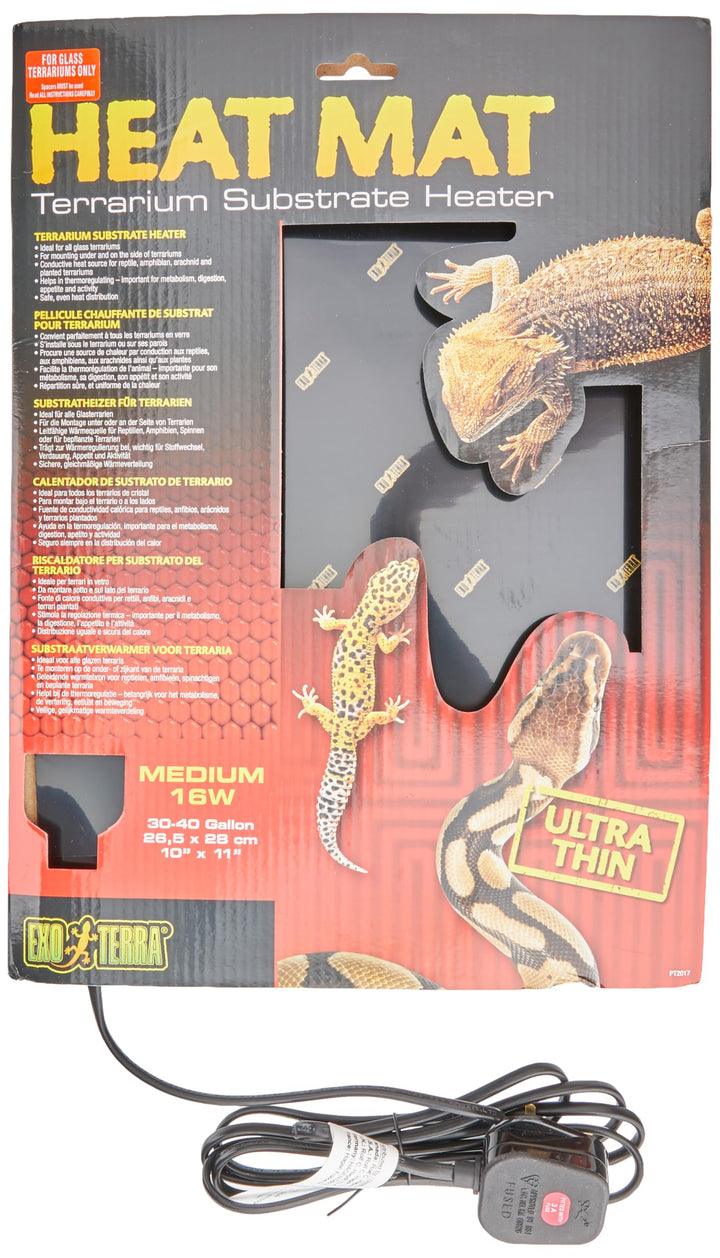 Exo Terra Heat Mat, Substratheizung für Terrarrien, zur Montage unter dem Terrarium, 16W, 26,5 x 28c